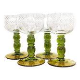 4 verres à vin dits "Roëmer" avec inscription