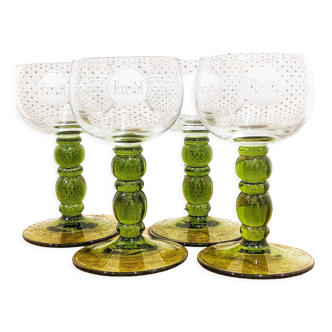 4 wine glasses called "Roëmer" with inscription