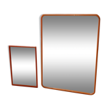 2 vintage plastic orange mirrors