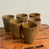 6 verres gobelets grès Digoin