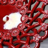 Small woven red ceramic bowl, vintage 70s-90s Pichon Uzès.