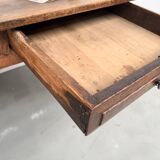 19th century walnut drapery table 2m1