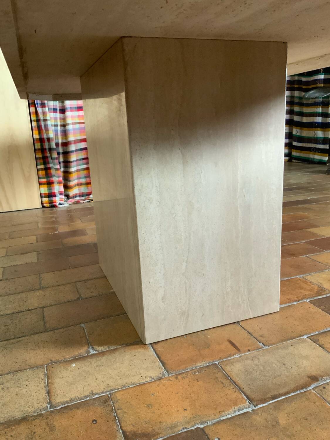 Travertine dining table