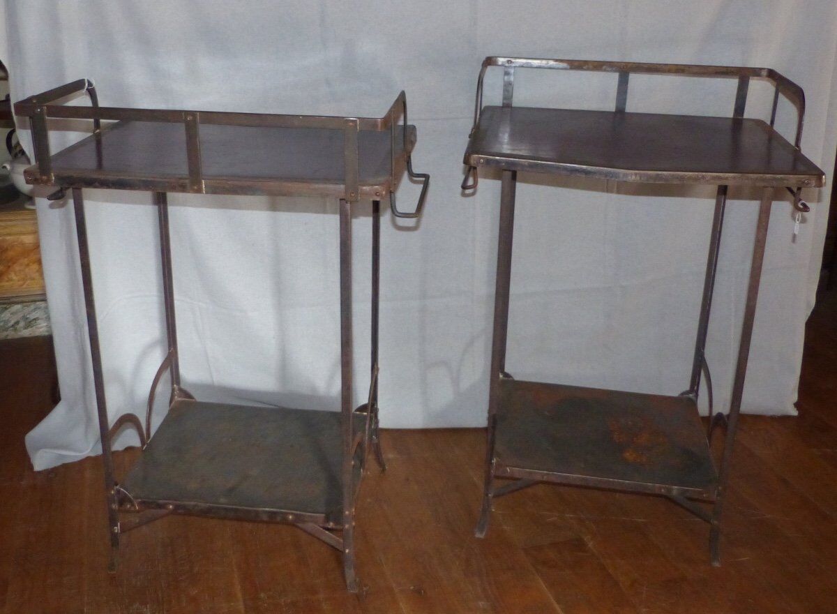 Pair of wrought iron tables