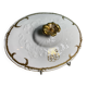 Soup tureen, vegetable dish in fine Limoges porcelain Monograms PJC gold