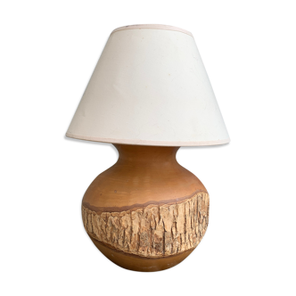Vintage natural wood bedside lamp