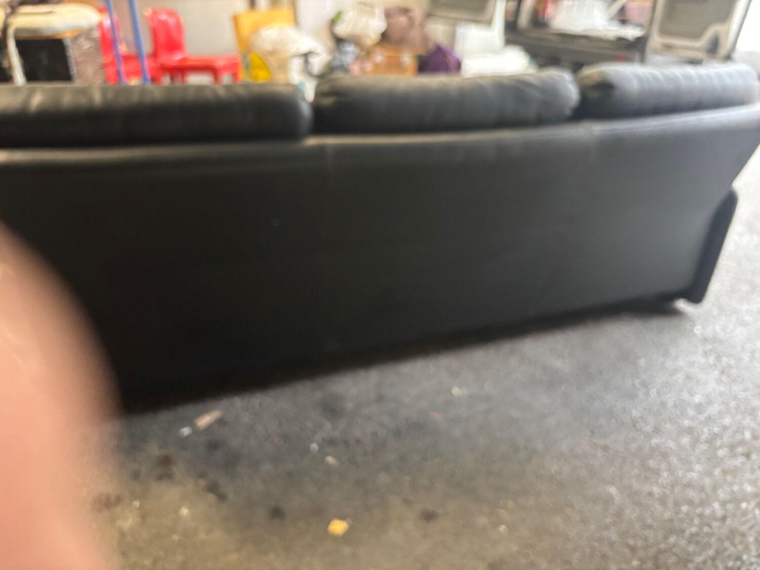 Black leather 3-seater sofa – Tobia Scarpa for B&B Italia