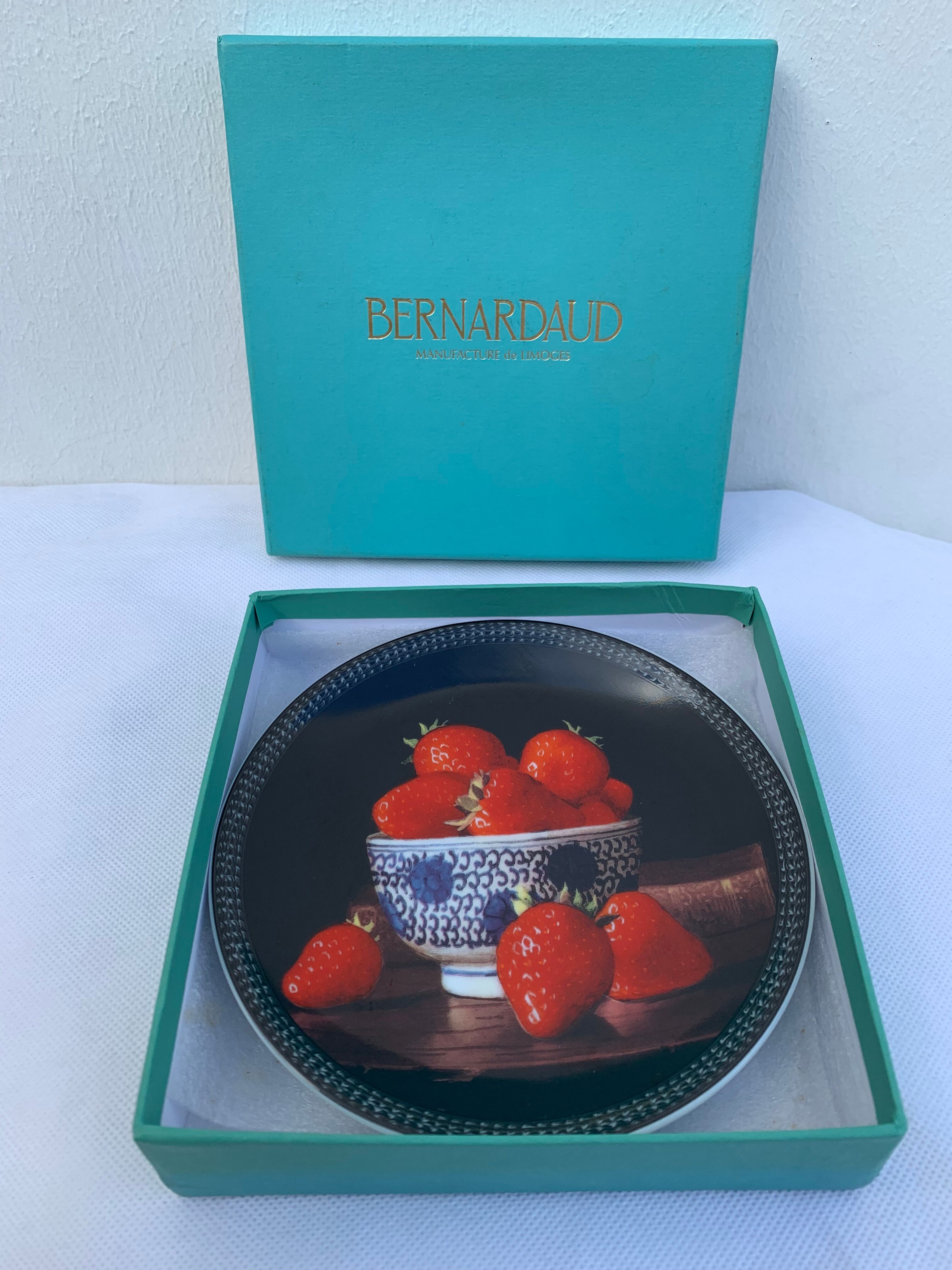 Jean-Claude Chauray strawberry plate for Bernardaud Limoges