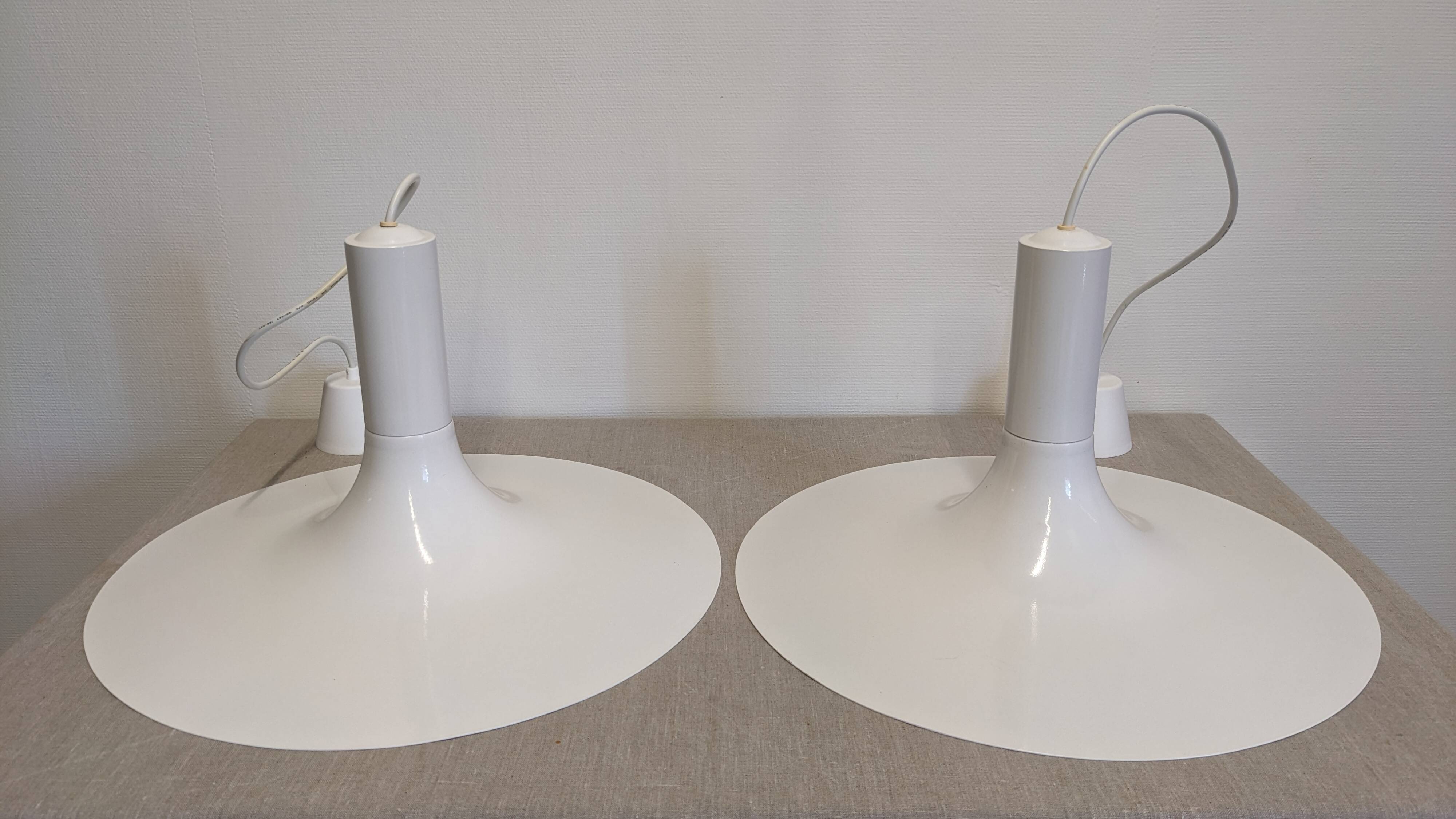 Pair of tulip pendants by Thorn Lighting, England circa 1970.