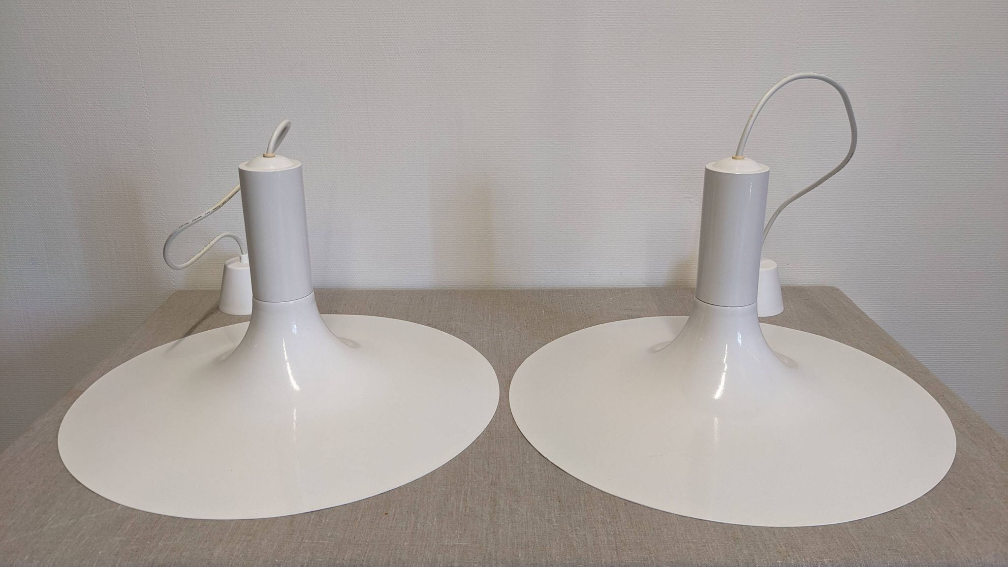 Pair of tulip pendants by Thorn Lighting, England circa 1970.