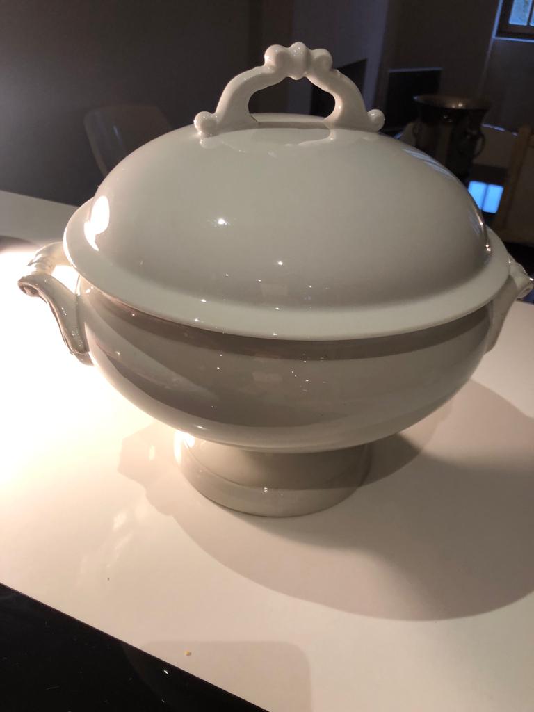 White faience tureen