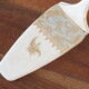 Dish + pie shovel in earthenware Sarreguemines green, cream and gold 1950
