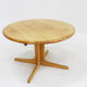Vintage Danish round extendable dining table solid oak 1960s
