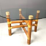 Vintage bamboo dining table, 1970s