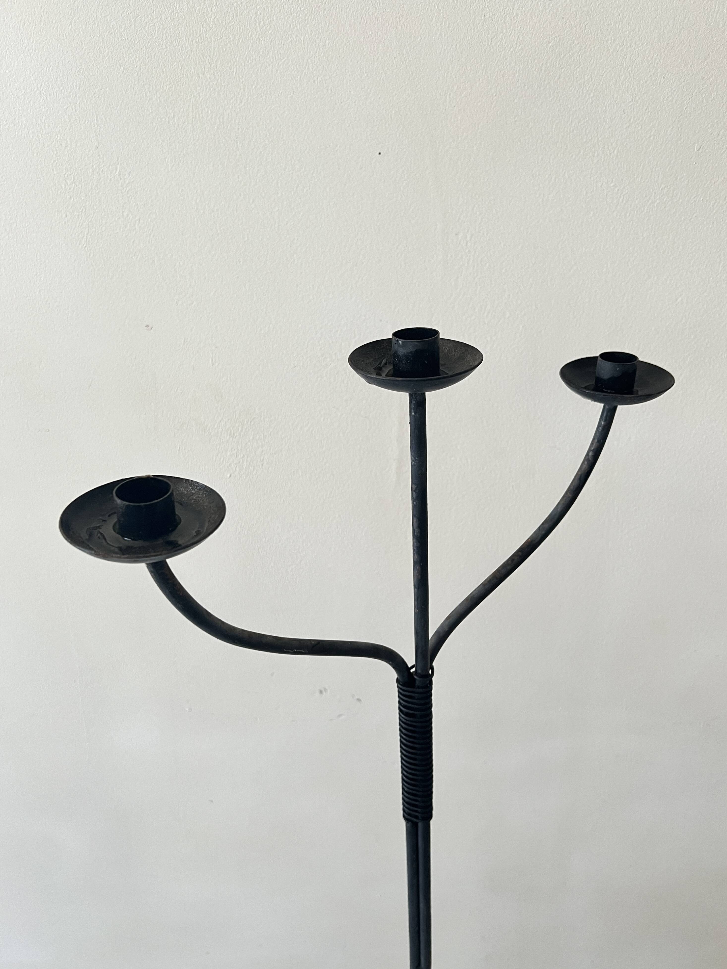 large wrought iron candlestick
