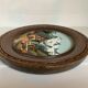 Ancient mountain landscape frame painted and carved by hand