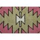 1970s vintage Turkish hand-knotted wool cotton pink area rug 128x208