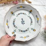 Ancienne Assiette Faïence Française XVIIIème NEVERS Petites fleurs bleues