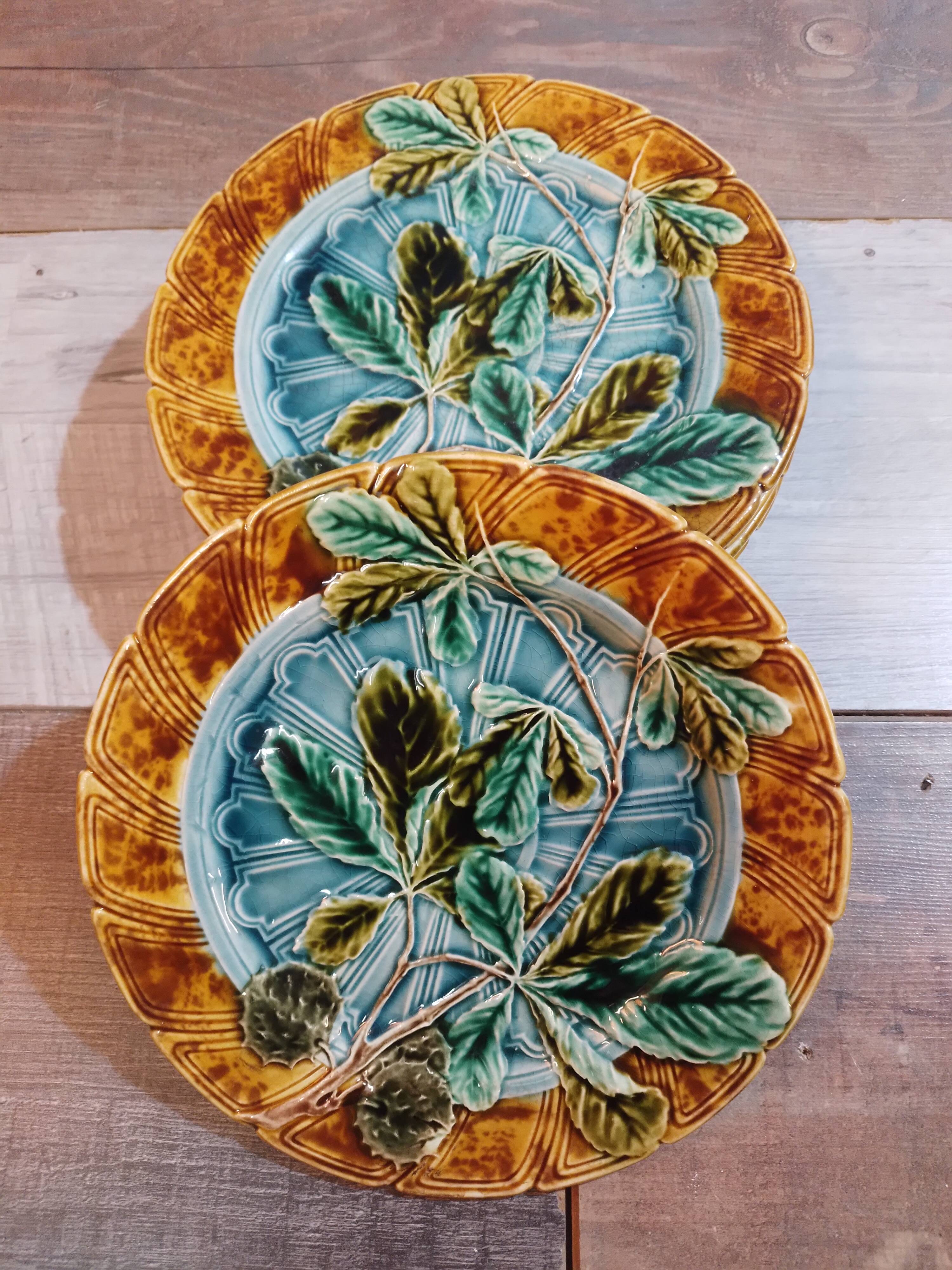 Sarreguemines plates from the end of the 19th century