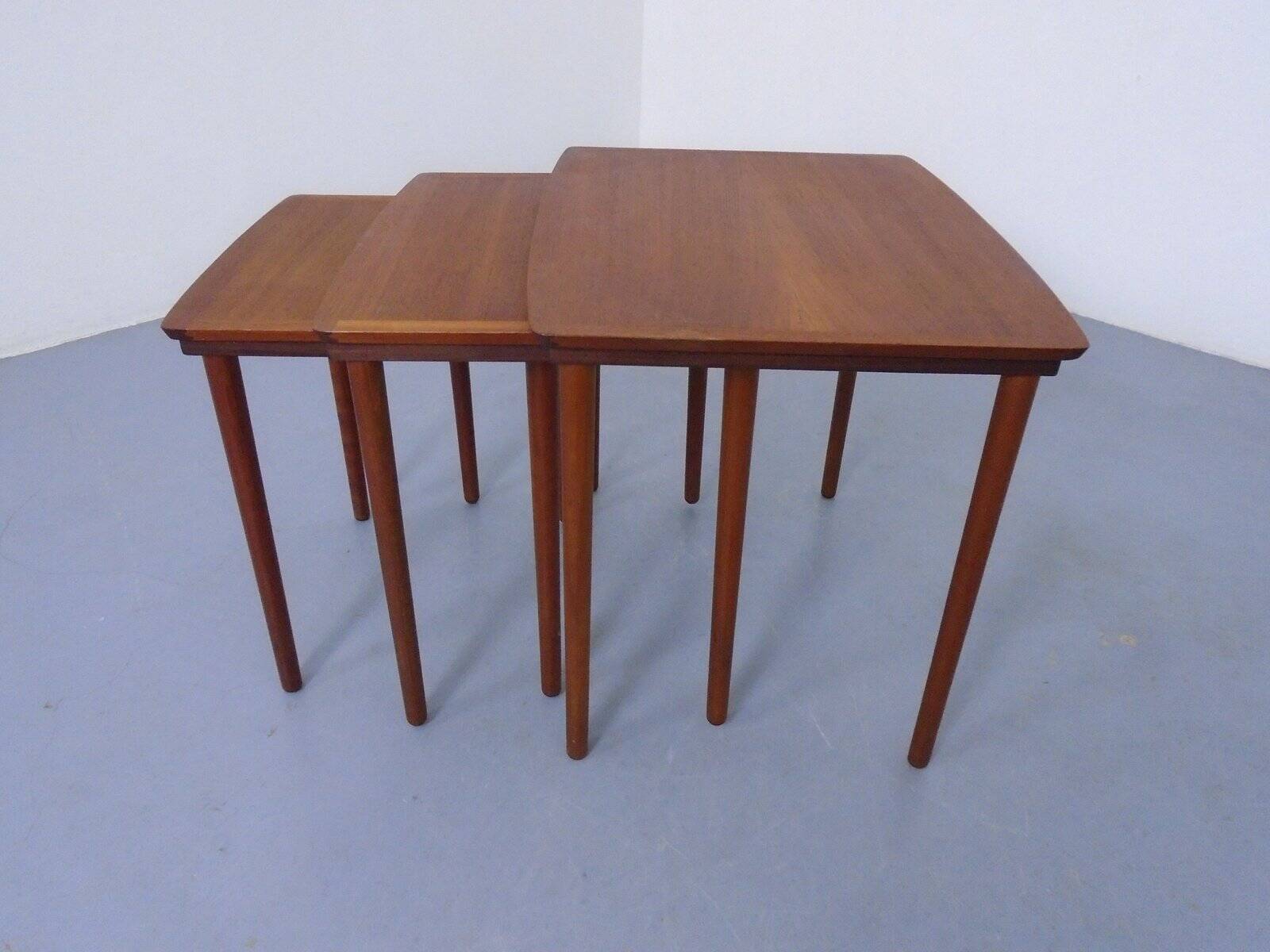 Danish Teak Nesting Tables from Møbelintarsia, 1960s, Set of 3