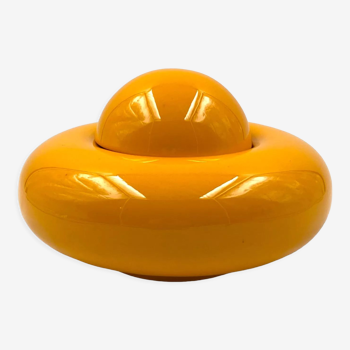 Boîte en céramique jaune, Sergio Asti, Gabbianelli Italie vers 1971