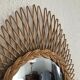 Vintage oval rattan sun mirror 1960 - 52 x 30 cm