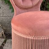 Vintage pink upholstered toad chair