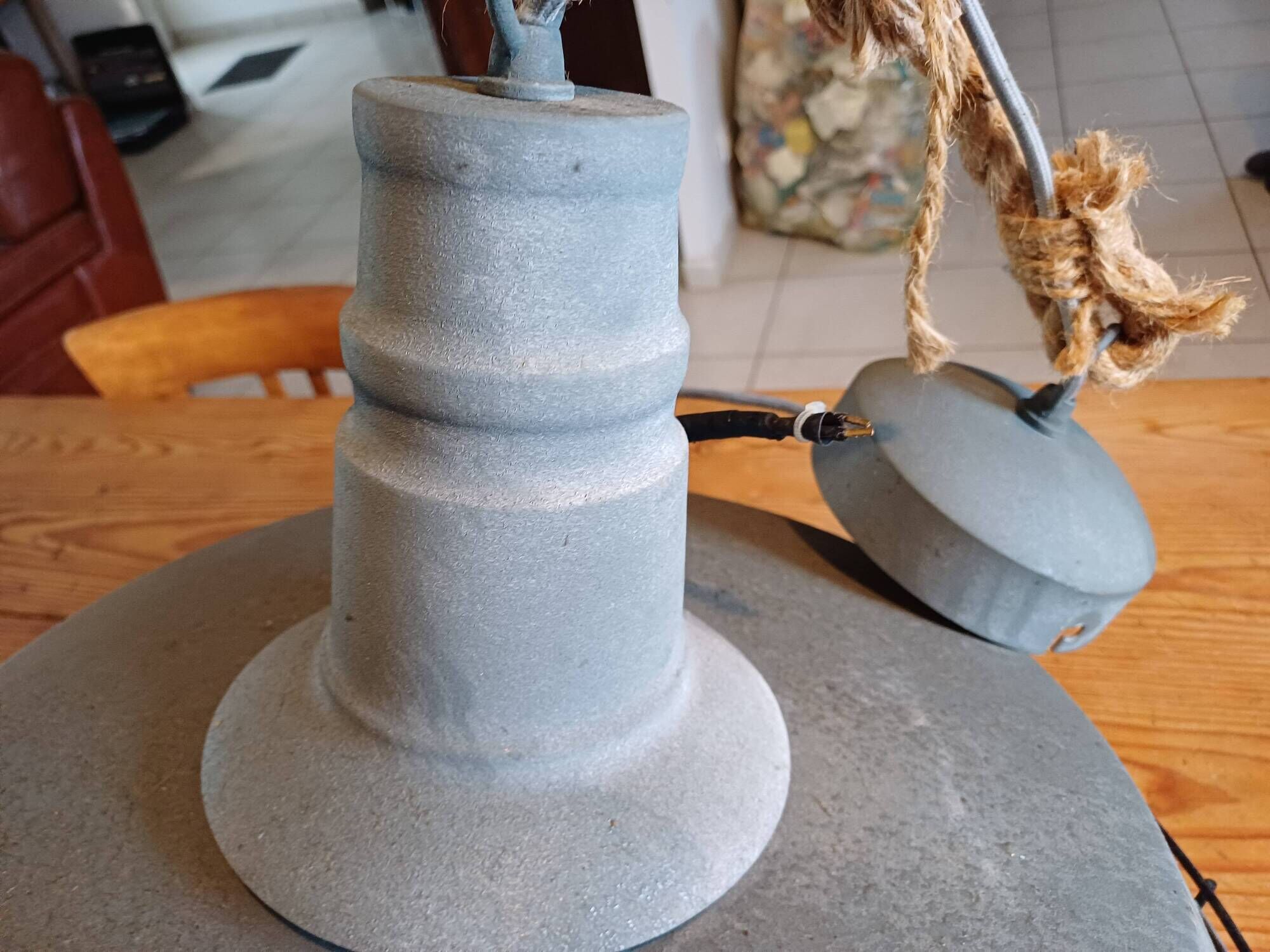 Grey metal industrial lamp