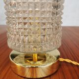 Table lamp with pressed glass globe
