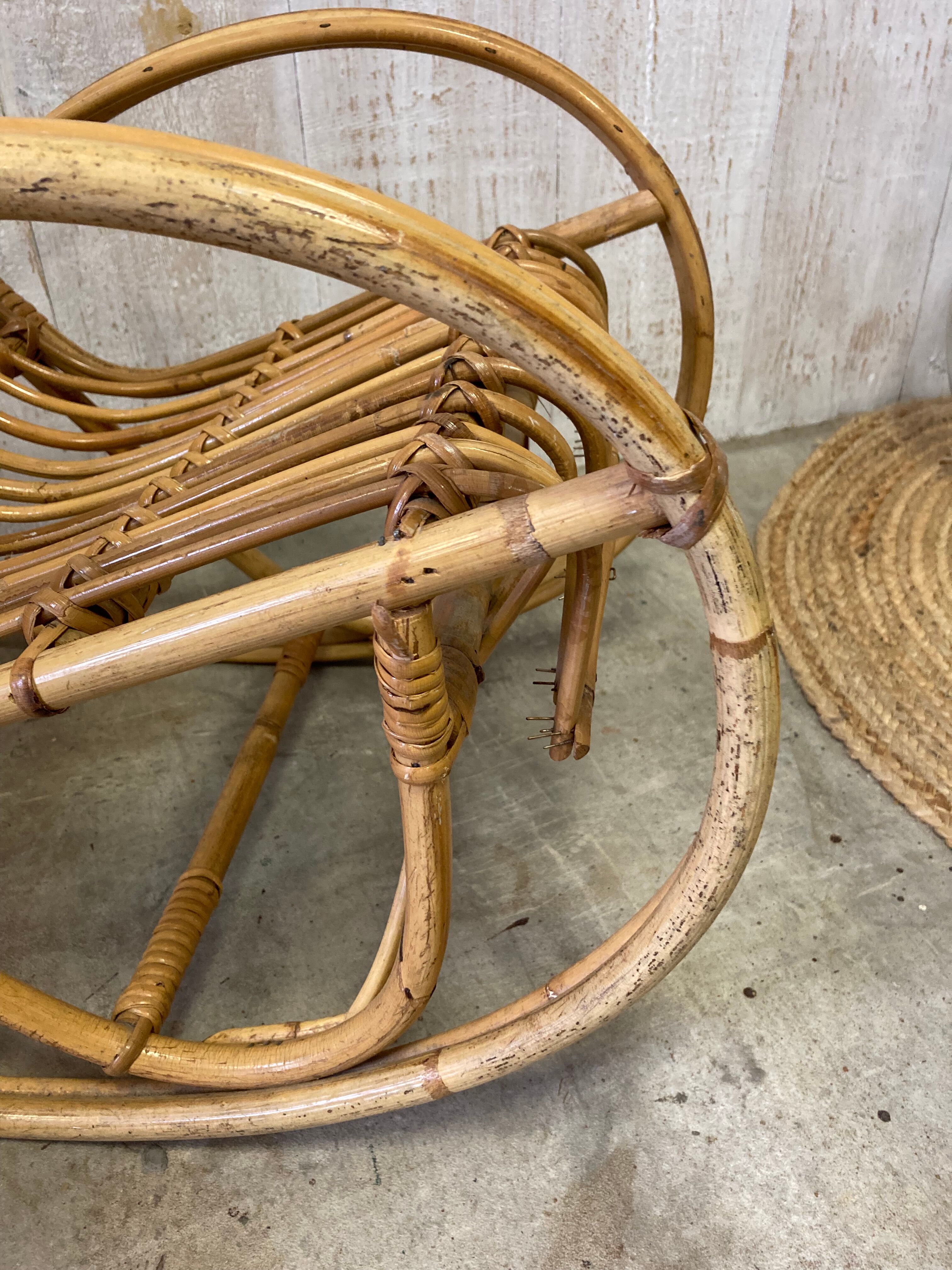 Vintage rattan rocking chair