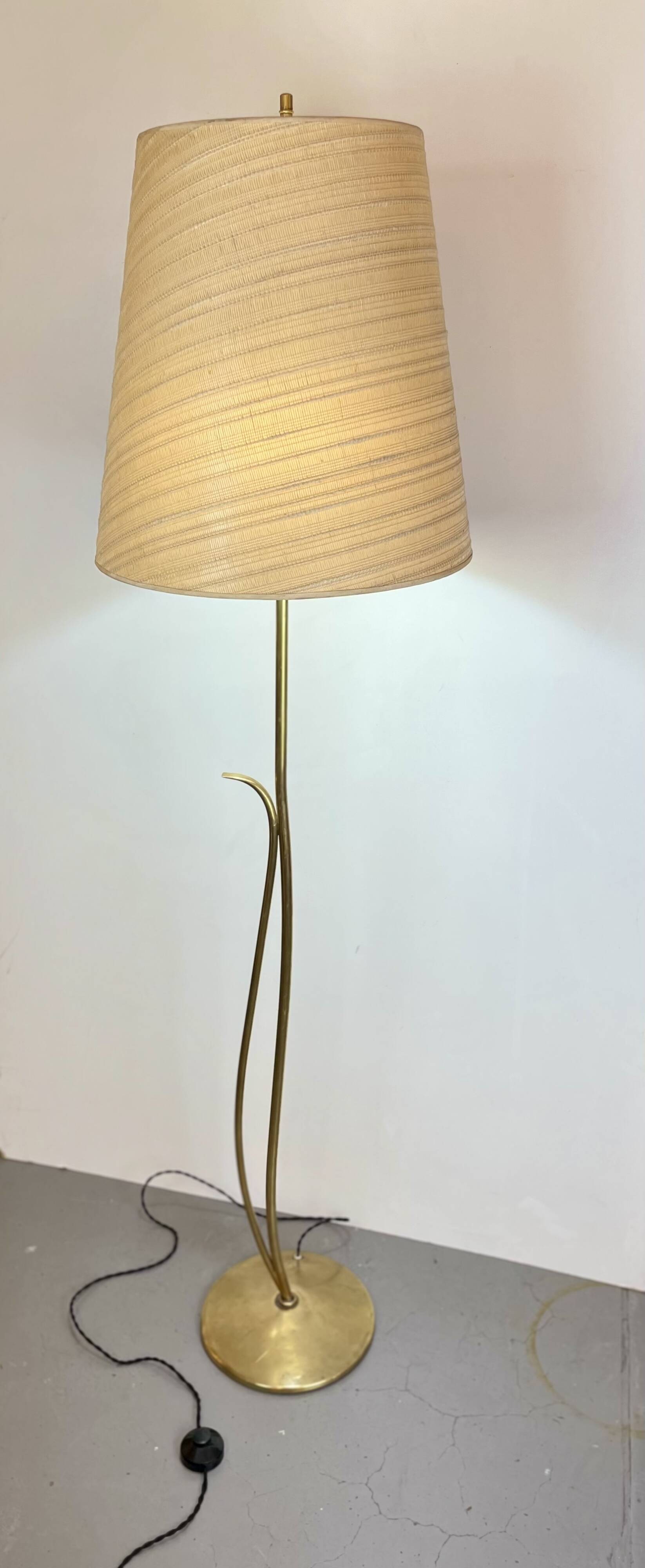 Mid-Century Brass Floor Lamp, 1950s