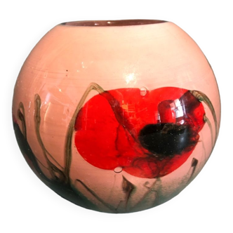 Blown glass vase by Biot