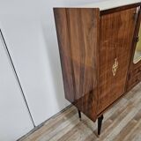 Mid-century 1960s mahogany showcase with glass top