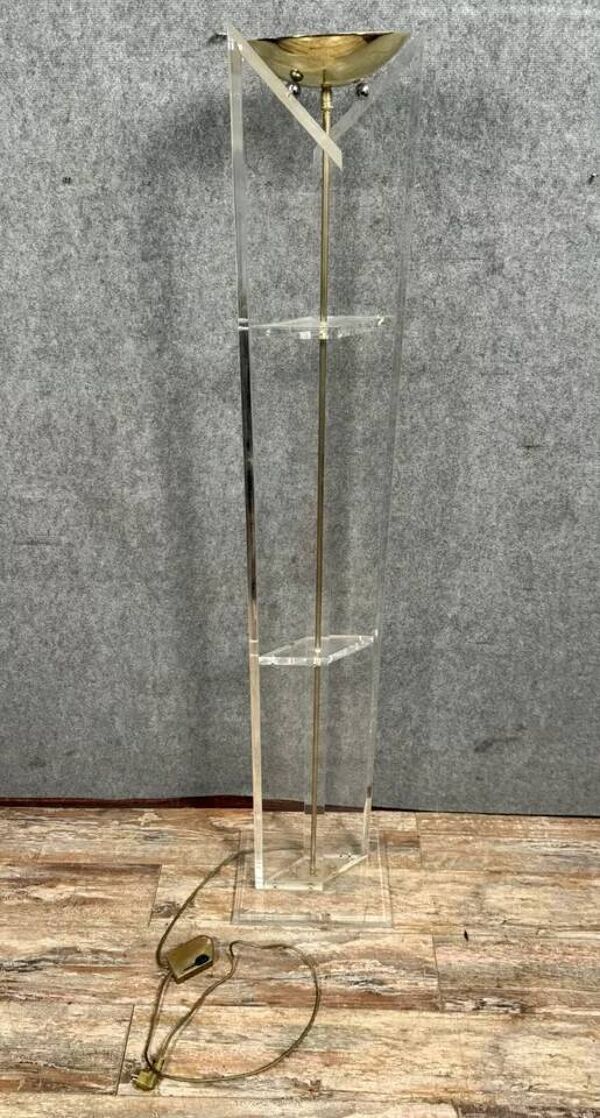Travail italien des années 1980 : Lampadaire halogène à fut