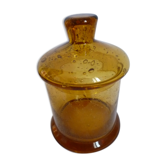 Bocal en verre bullé - ambre