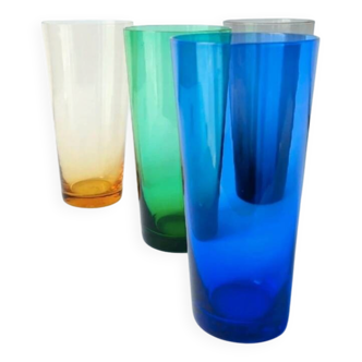 4 colored glasses 70s