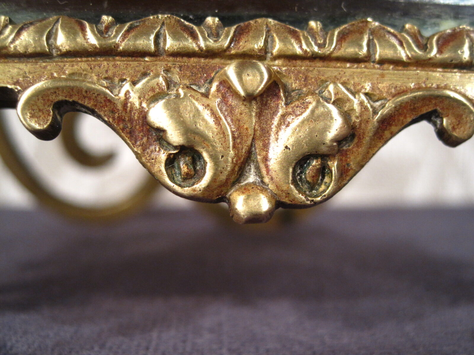 Mirror Psyche table of the XIX th in Gilded Bronze, LOUIS XV style, beveled ice cream
