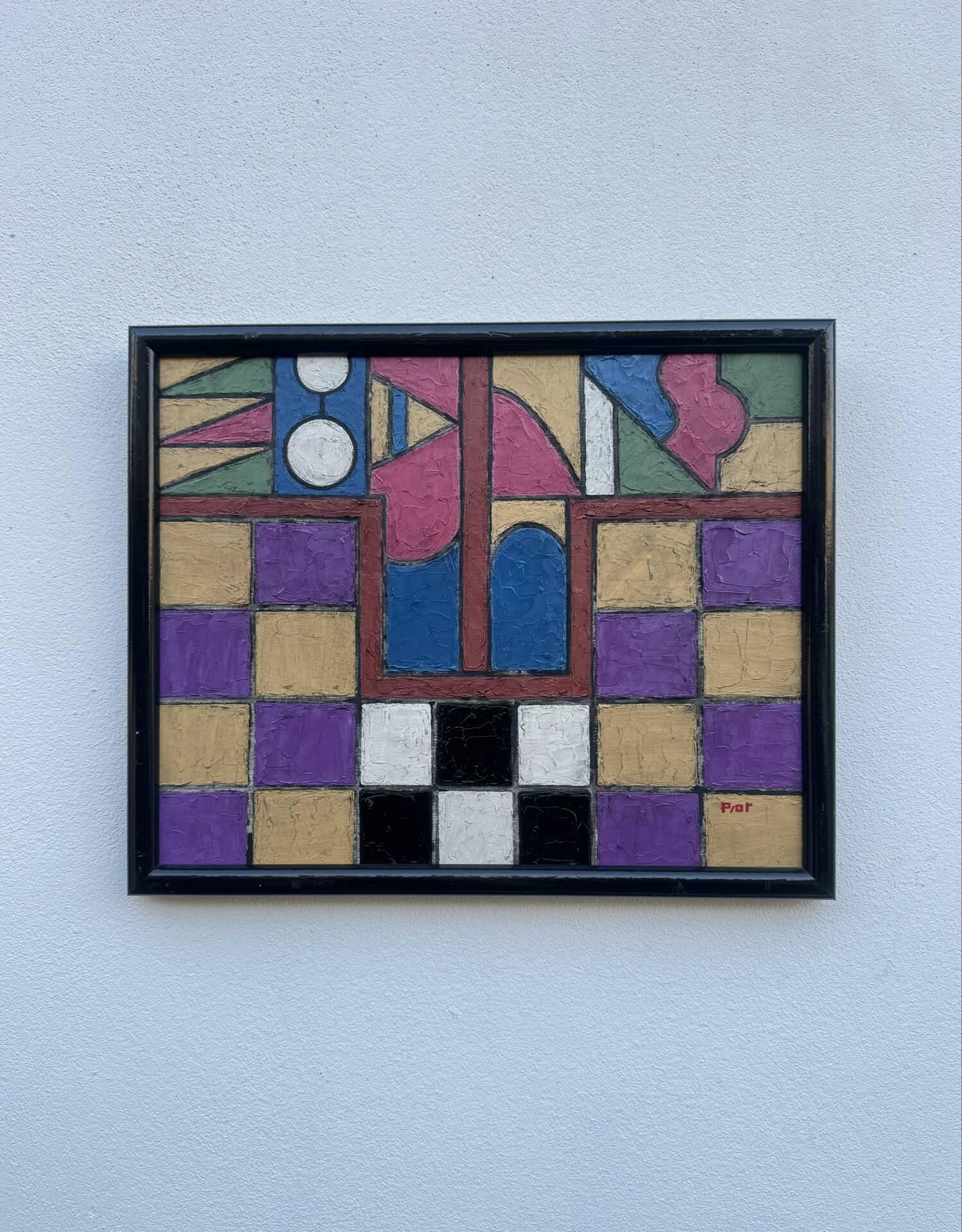 Tableau abstrait géométrique coloré