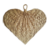 Fan heart in vintage woven palm leaves
