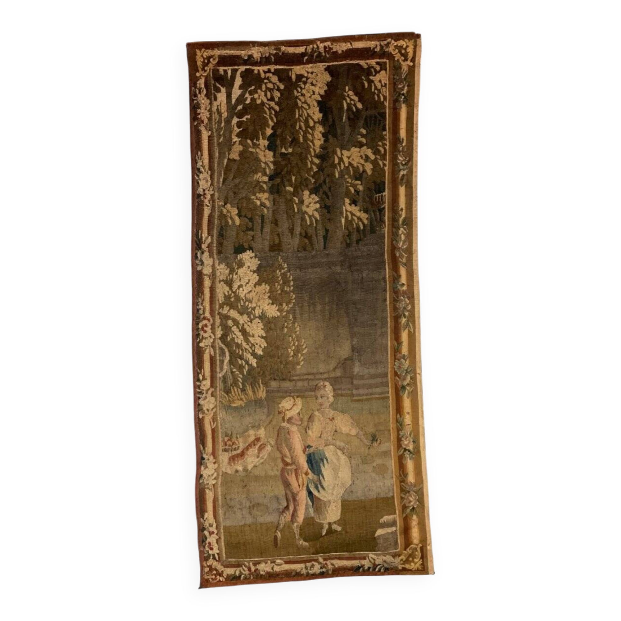 Wool and silk tapestry, door hanging, 18th century