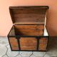 OLD TRUNK EARLY TWENTIETH IN PITCHPIN DOMED SHAPE LARGE MODEL