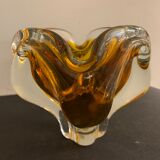 Murano orange-yellow glass ashtray 1960