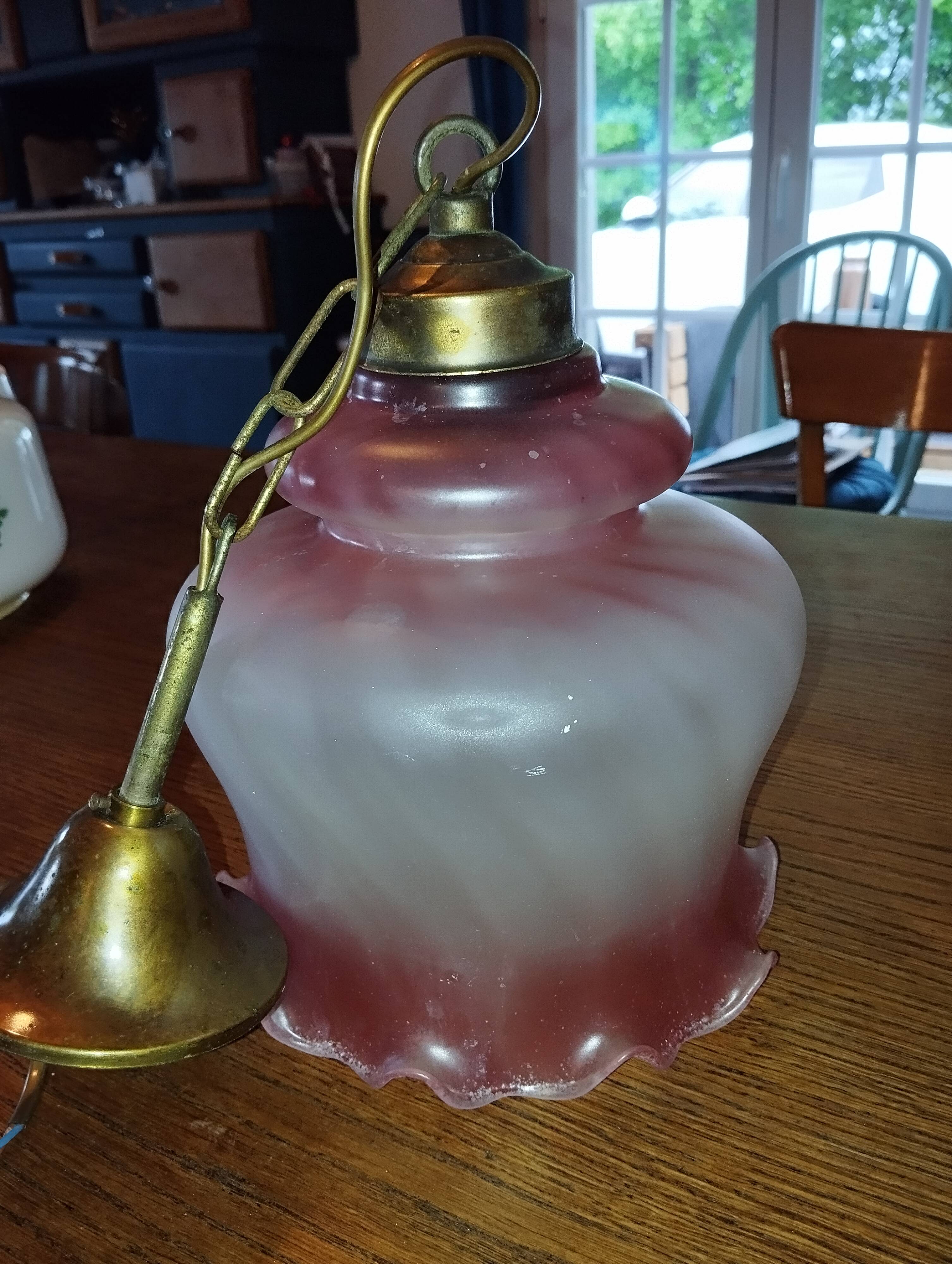 Vintage pink pendant light