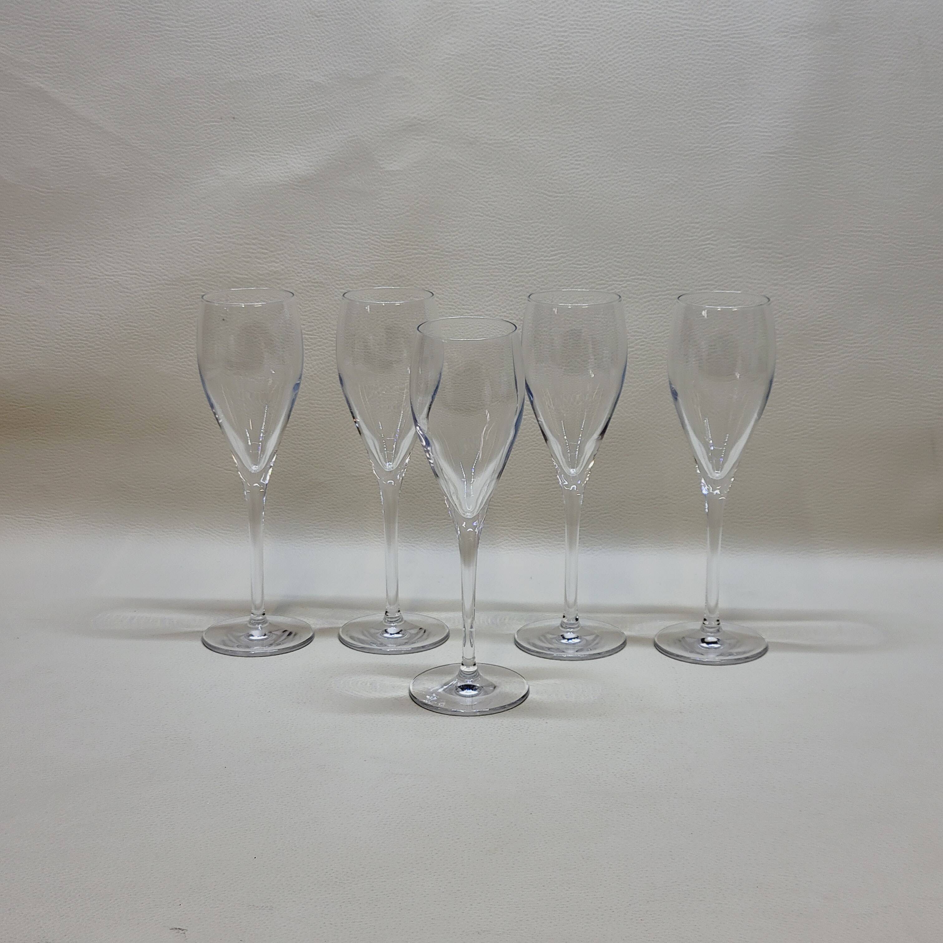 5 Guy Degrenne Crystal Champagne Flutes