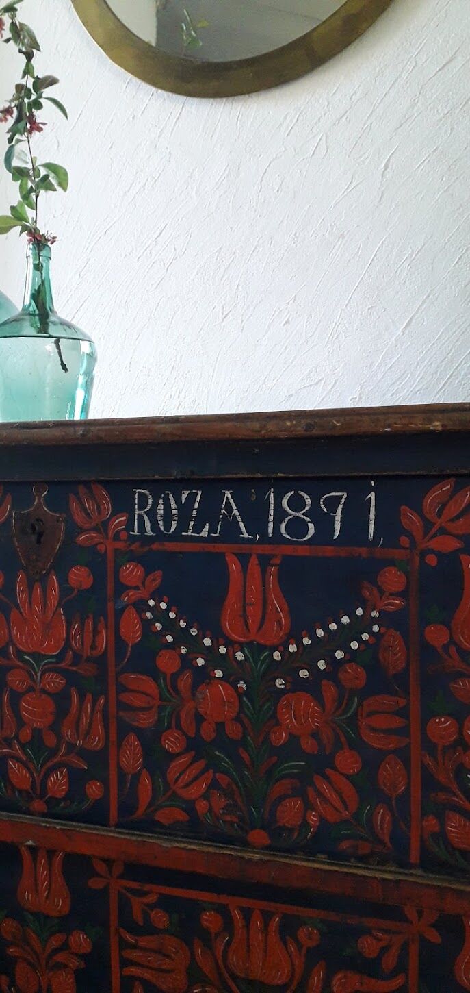 Old wedding chest painted 1891