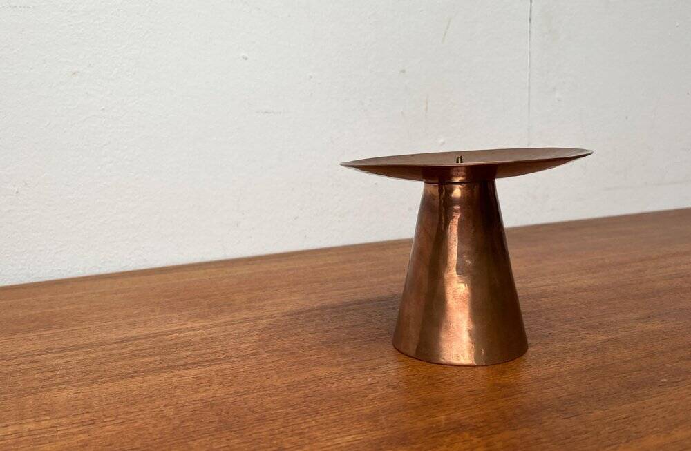 Handmade German copper candlestick from the mid-century by AWD, 1960s.