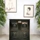 Brutalist bar trolley cocktail bar 'Ebonized oak' Belgium 1970