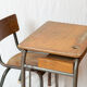 Bureau d'école vintage des années 60 avec porte-cartable