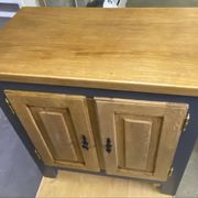 Buffet bas en chêne massif relooké – Style Campagne Chic / Moderne