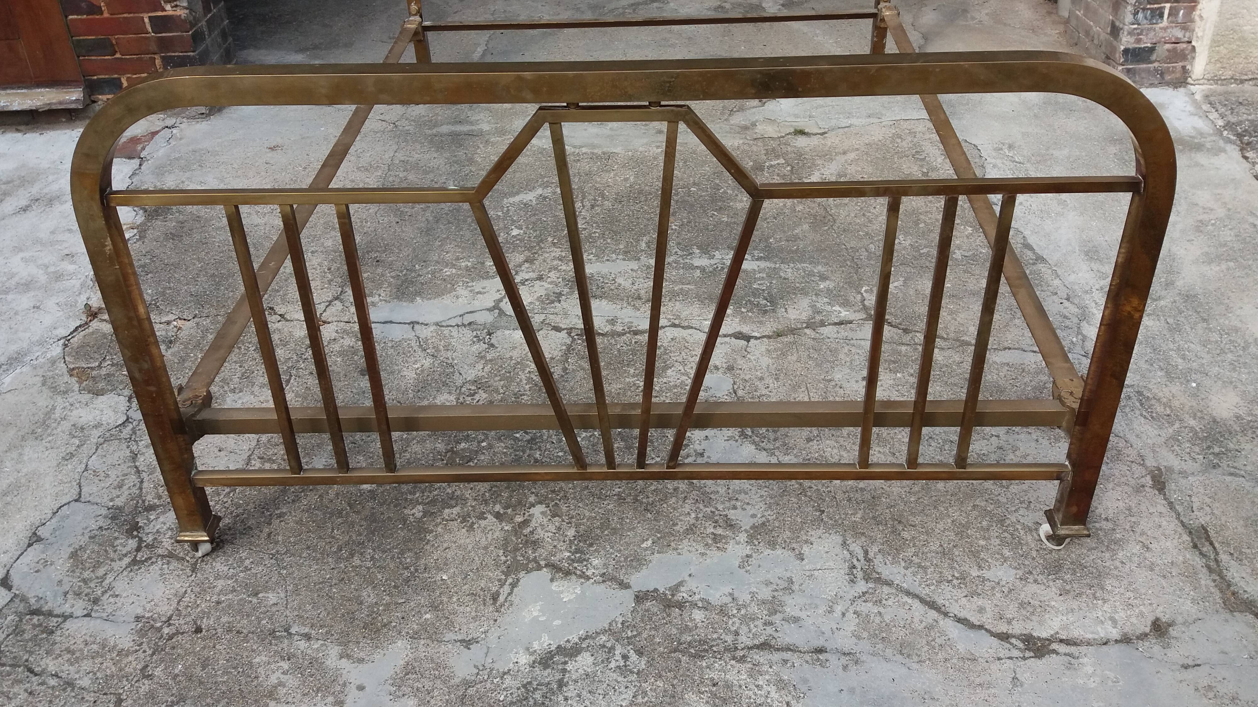 Double brass bed